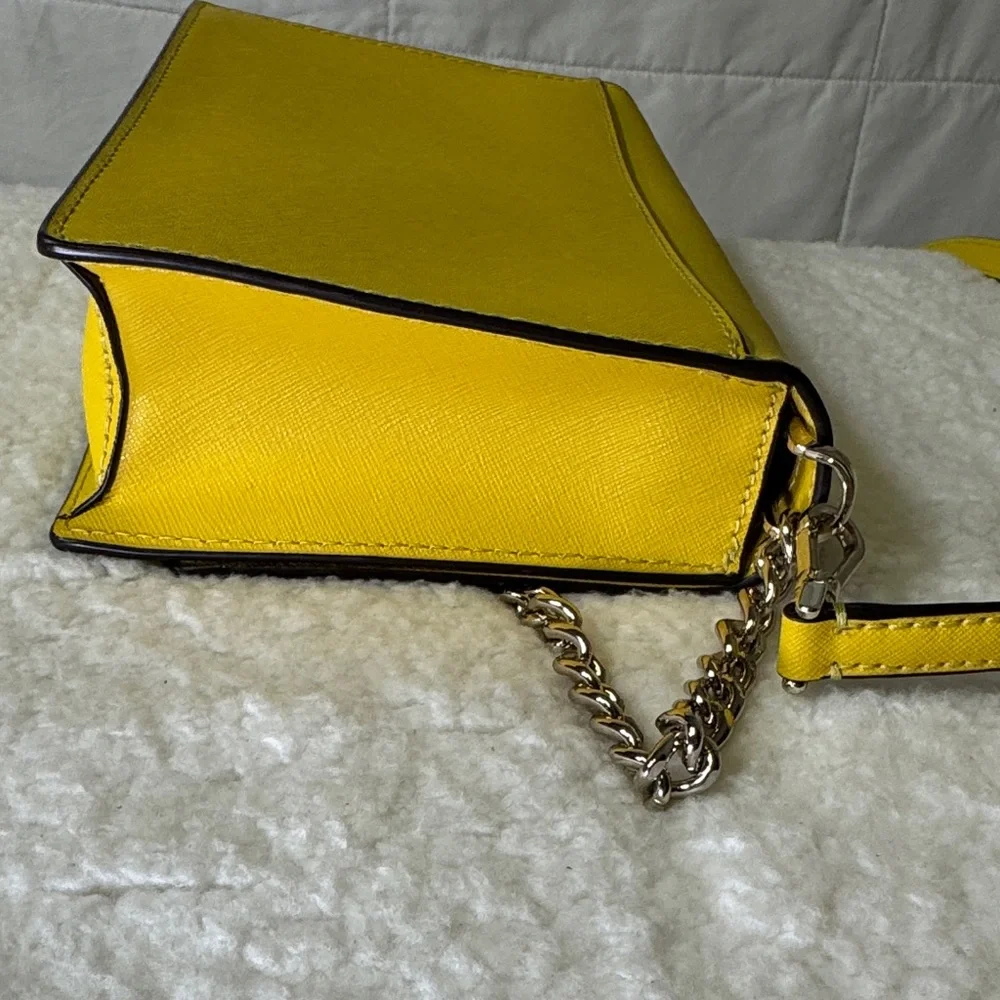 Kate Spade New York Yellow Saffiano Leather Chain‎ Crossbody Bag